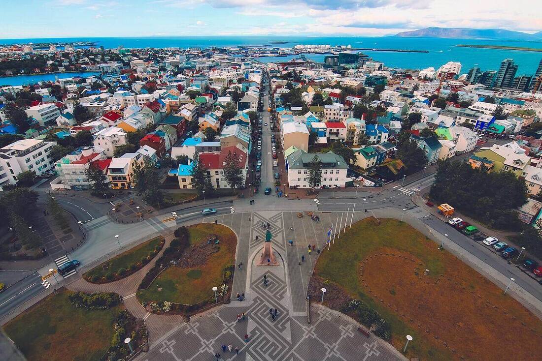 Aerial view of a stunning coastal destination
